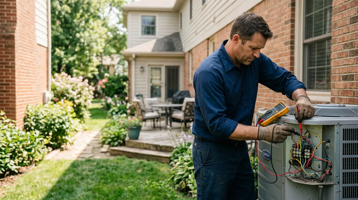 HVAC technician working near Fullerton, CA